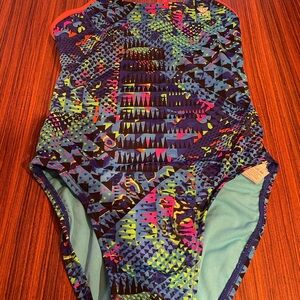 TYR one piece bathing suit multicolor never used